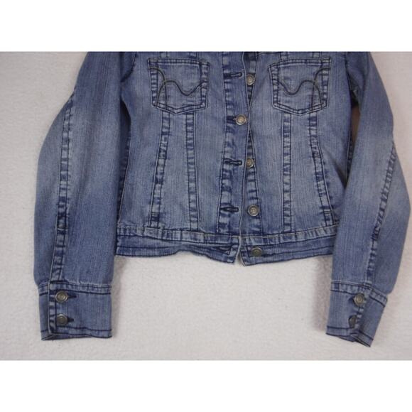 Hydraulic Jean Jacket Womens Small Blue Denim‎ Cotton Stretch Button Front - Picture 10 of 10
